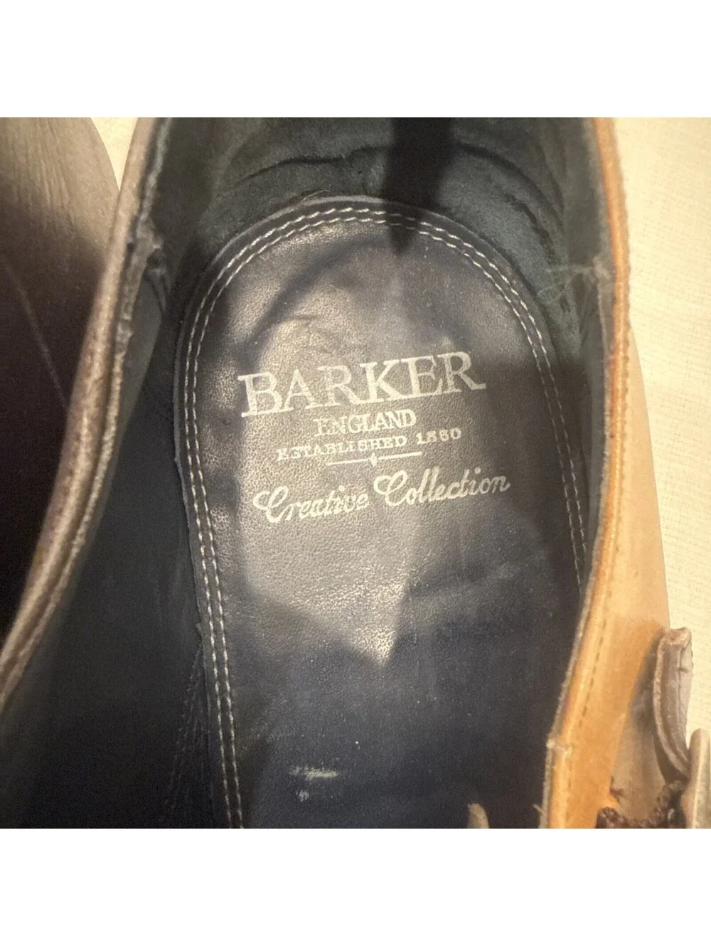 Barker Double Monk Strap Leather Shoes Mens US 15 UK 14 Brown Made In England